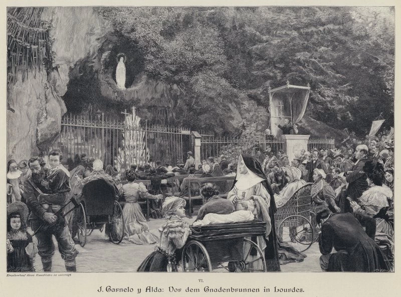 José Garnelo y Alda - Grotta di Massabielle, Lourdes